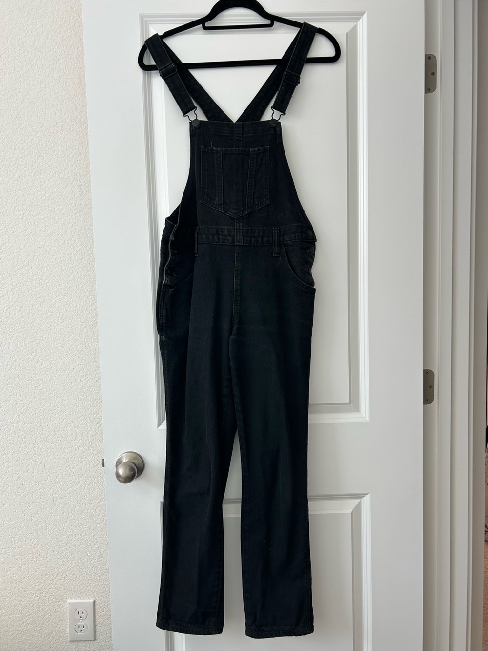 Old Navy Black Denim Women's Overalls - Straight Leg - Picture 1 of 2